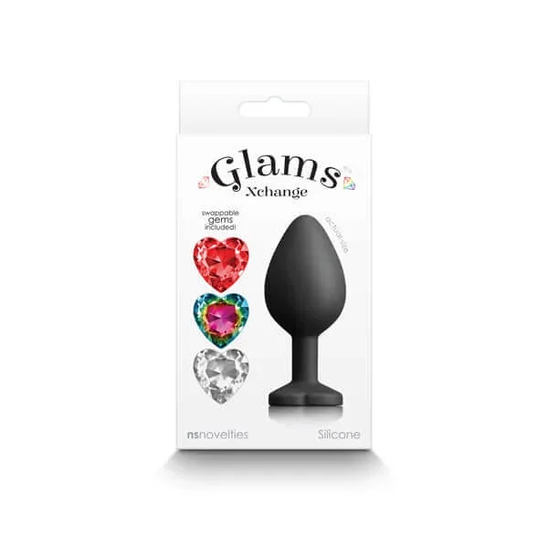 Glams Xchange Heart Silicone Anal Plug – Medium – Black