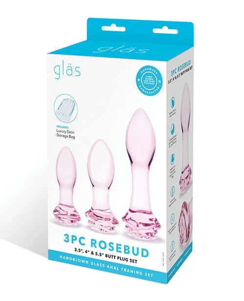 Glas 3-Piece Rosebud Butt Plug Set – Explore Anal Stimulation in Style