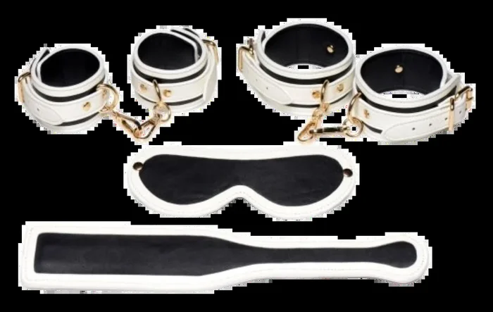 Glowing Cuffs Blindfold and Paddle Bondage Set