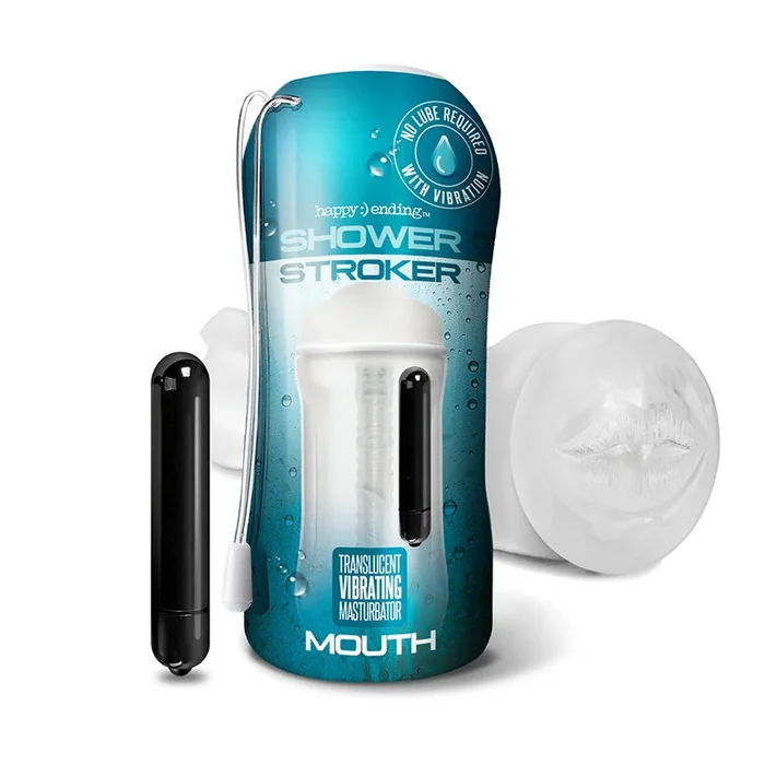 Happy Ending Vibrating, Self-Lubricating Shower Stroker – Mouth