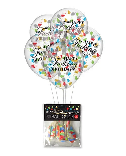 Happy F*ing Birthday Confetti Ballons 5 pack