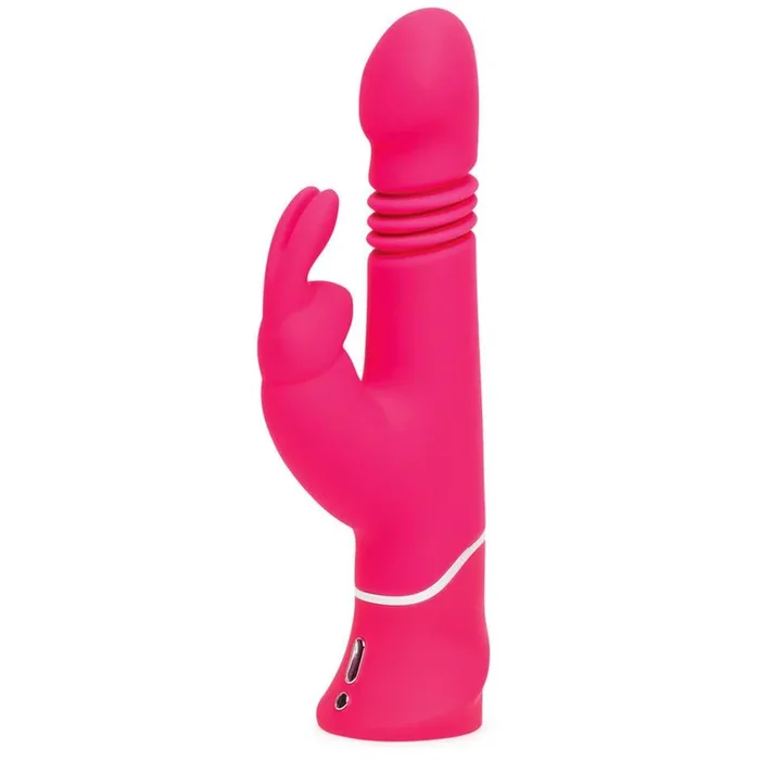 Happy Rabbit Thrusting Realistic 15-function Rechargeable Silicone Vibrator Pink