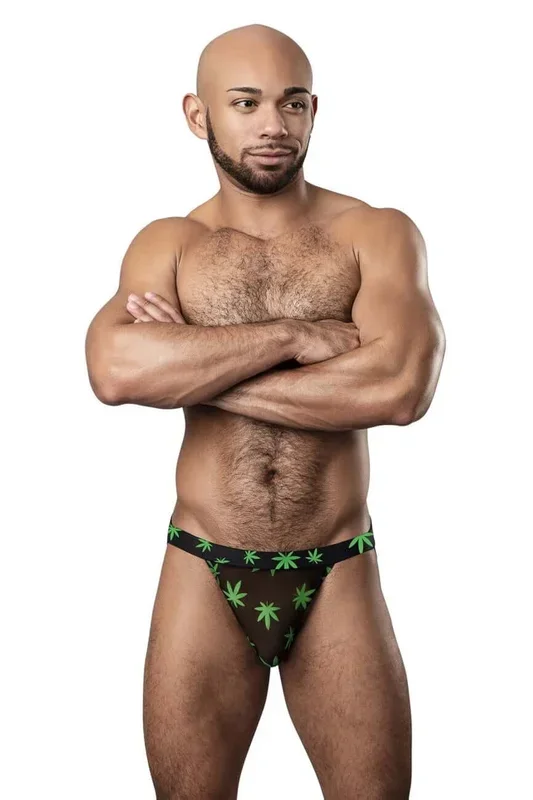 HAZY DAYZ Pot Leaf Jockstrap L/XL – Comfortable, Breathable, Sporty Design