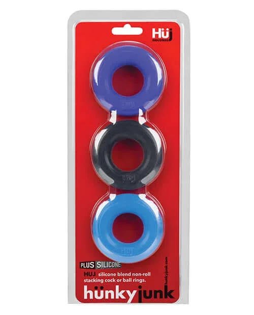 Hunky Junk HUJ C-Rings 3 Pack: Versatile and Comfortable Cock Rings