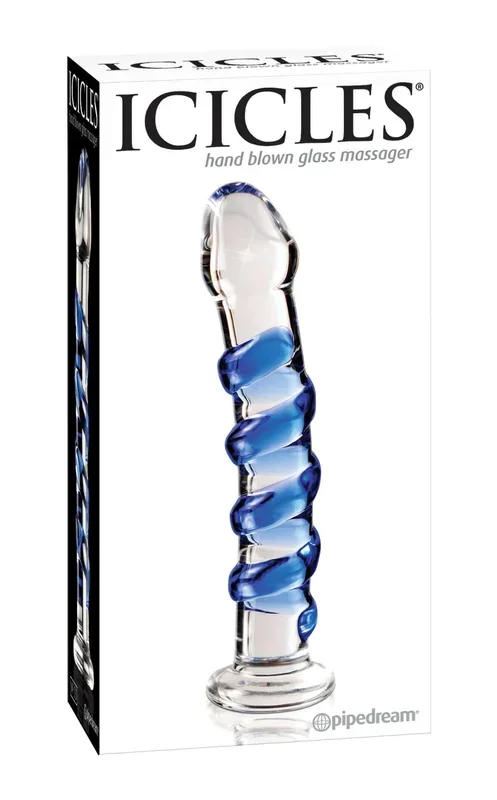 Icicles No. 5 – Hand-Crafted Luxury Blue Glass Massager for Unforgettable Pleasure
