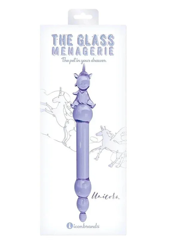 Icon Brands Glass Menagerie Unicorn Dildo Purple