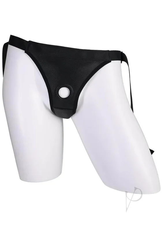 In A Bag Black Harness with Slim Silicone Dong: Vegan-Leather Comfort Meets Pleasure