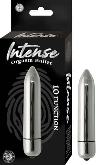 Intense Orgasm Bullet Vibrator Silver – 10 Powerful Functions, Waterproof, and Discreetly Quiet