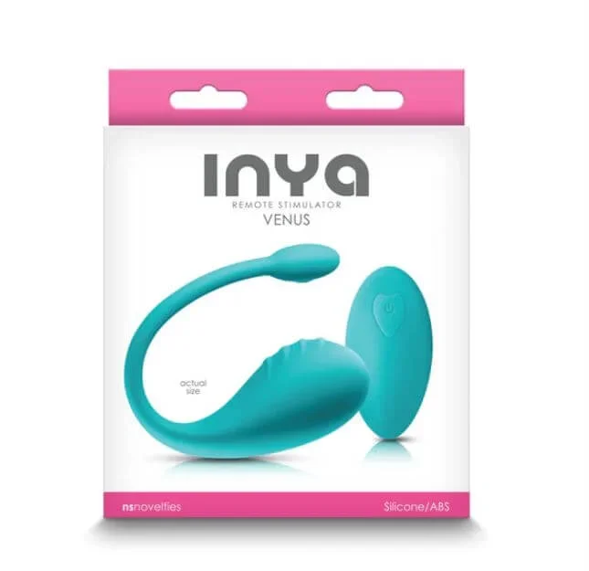 Inya Venus Rechargeable Silicone Vibrator with Remote Control – Teal