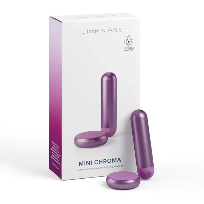 JimmyJane Mini Chroma – Purple – Purple 7.8 cm USB Rechargeable Bullet with Wireless Remote