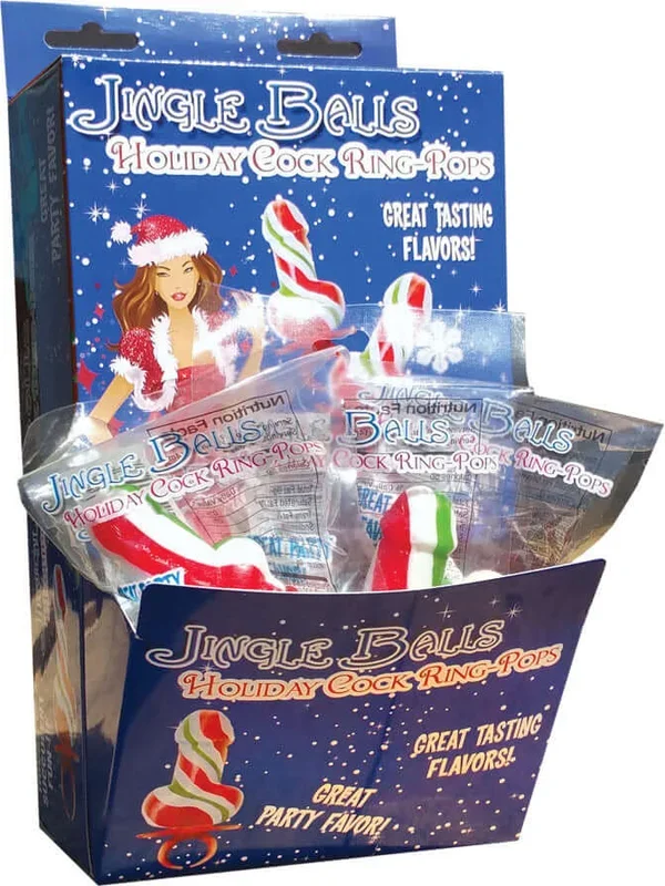 Jingle Balls Holiday Ring Pops Display 12 Pc