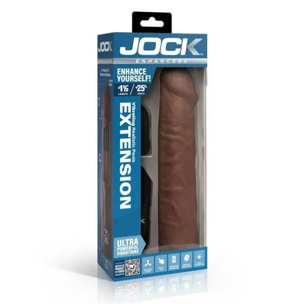 Jock Enhancers Vibrating Penis Extension Sleeve 1.5 inches Chocolate