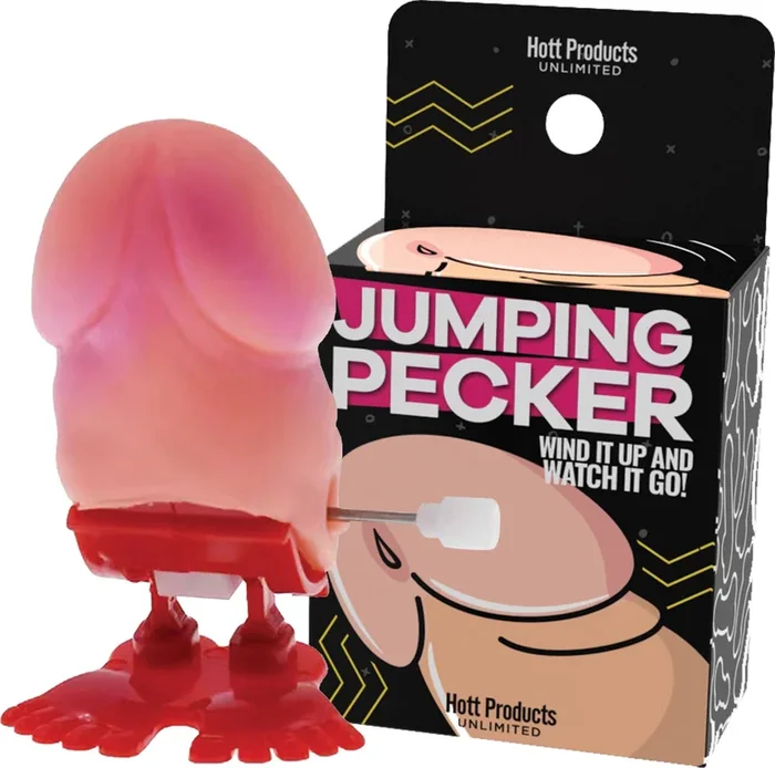 Jumping Pecker Wind-Up Toy (2 Inch Length, 1 Inch Width) – Novelty Party Toy