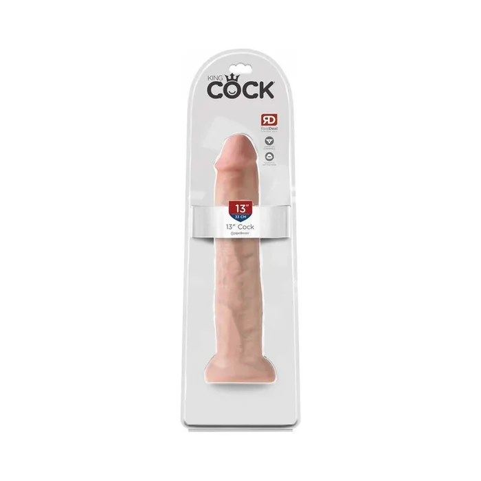King Cock 13 in. Cock Realistic Dildo With Suction Cup Beige
