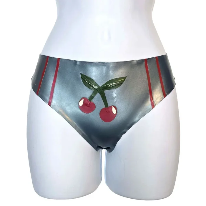 Latex Cherries Applique Cheeky Briefs S