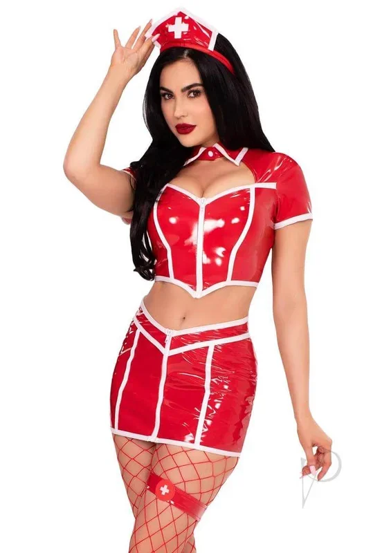 Leg Avenue Red Alert Nurse Costume (4 Piece) – Red – Small