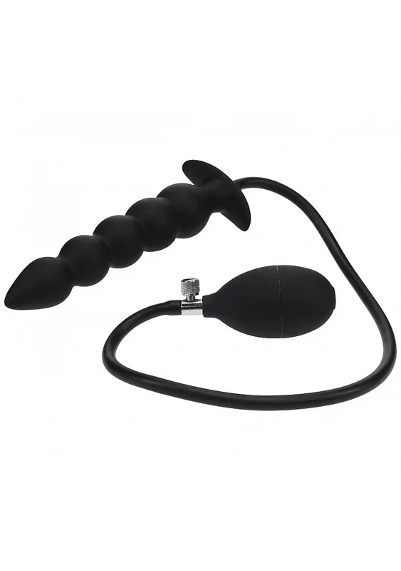 LEVELZ – Beaded Inflatable Silicone Anal Plug – Black