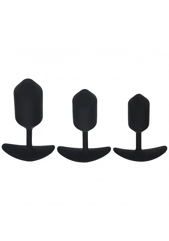 LEVELZ – Silicone Weighted Anal Plug Training Kit – Set of 3 – Black
