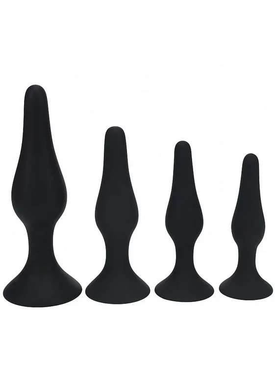 LEVELZ – Slim Silicone Anal Plug Kit of 4 (S,M,L,XL) – Black