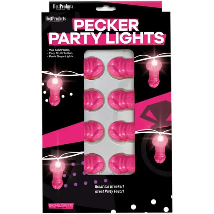 Light Up Pink Pecker String Party Lights by Hott Products Unlimited