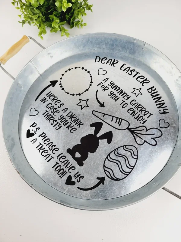 Liz’s Custom Creation, Dear Easter Bunny Large Metal Tray