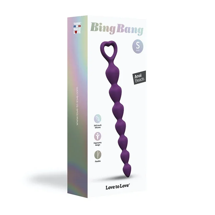 Love to Love Bing Bang Silicone Anal Beads Violet Small