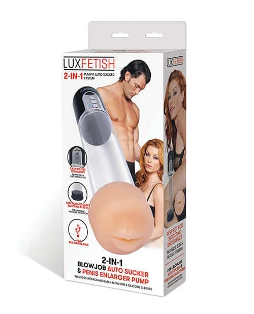 Lux Fetish 2-in-1 Auto Sucker and Penis Enlarger Pump for Sensory Delight