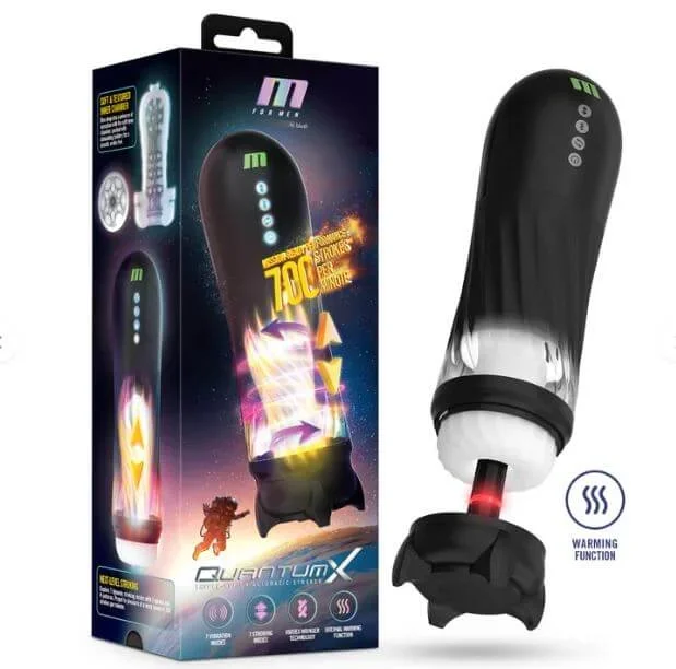 M For Men Quantum X Rechargeable Stroker – Black/White