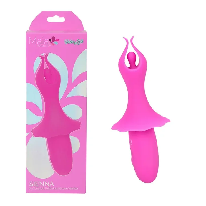Maia SIENNA – Pink – Pink 15.2 cm USB Rechargeable Fluttering Bullet