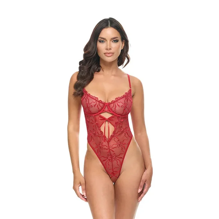 Mariah Sheer Embroidered Bow Teddy