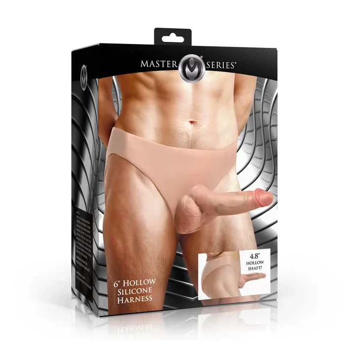 Master Series 6″ Hollow Silicone Strap-On – Slides On Like Underwear, Disappears Like Skin!