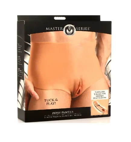 Master Series Pussy Panties Silicone Vagina and Ass Panties Medium Light Color