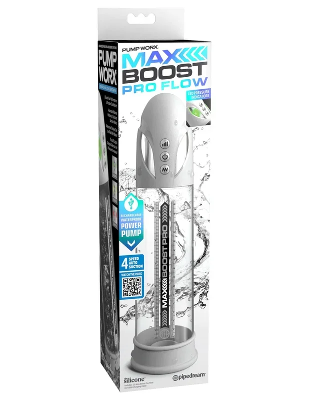 Max Boost Pro Flow White Clear Rechargeable Power Pump