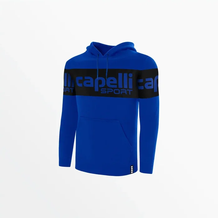 MEN’S LOGO STRIPE FLEECE PULLOVER HOODIE