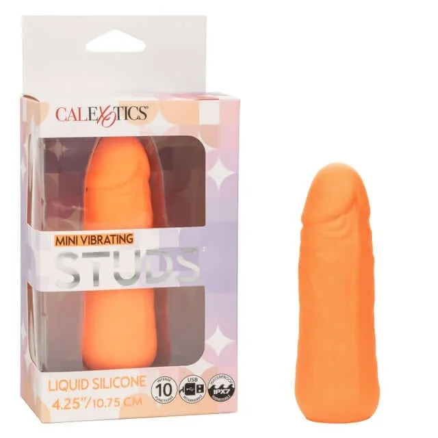 Mini Vibrating Studs – Orange | Compact, Powerful 4.25″ Silicone Vibe