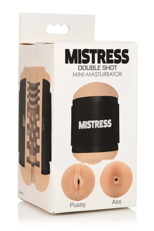 Mistress Double Shot Mini Masturbator: Ultimate Pleasure in Light Skin Tone – Compact and Realistic TPE Design