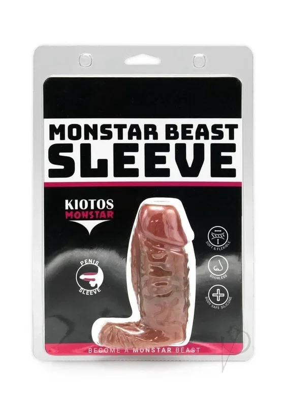 Monstar Beast Silicone Penis Sleeve Caramel
