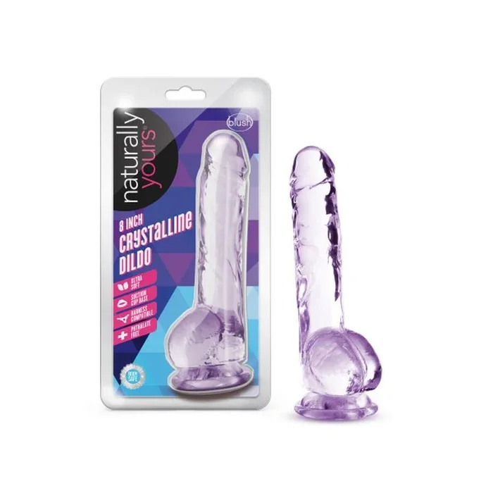 Naturally Yours 8 Inch Crystaline Dildo Amethyst
