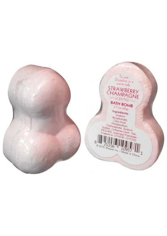 Naughty Bath Bomb Strawberry Champagne Scented