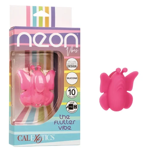 Neon Vibes The Flutter Vibe Pink Butterfly Panty Vibe with 10 Functions Silicone Waterproof