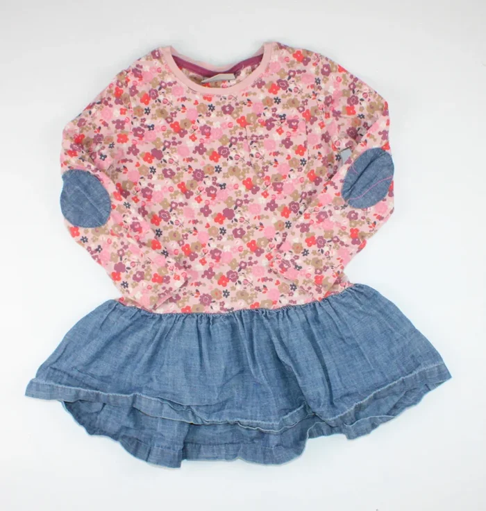 NEXT FLORAL/DENIM DRESS 2-3YR PRE-LOVED