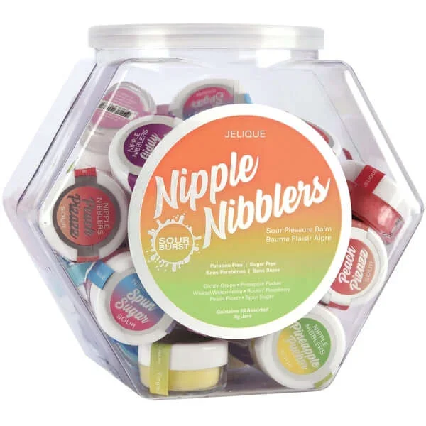Nipple Nibblers Sour Pleasure Balm Assorted Fishbowl Display with 36 Pieces