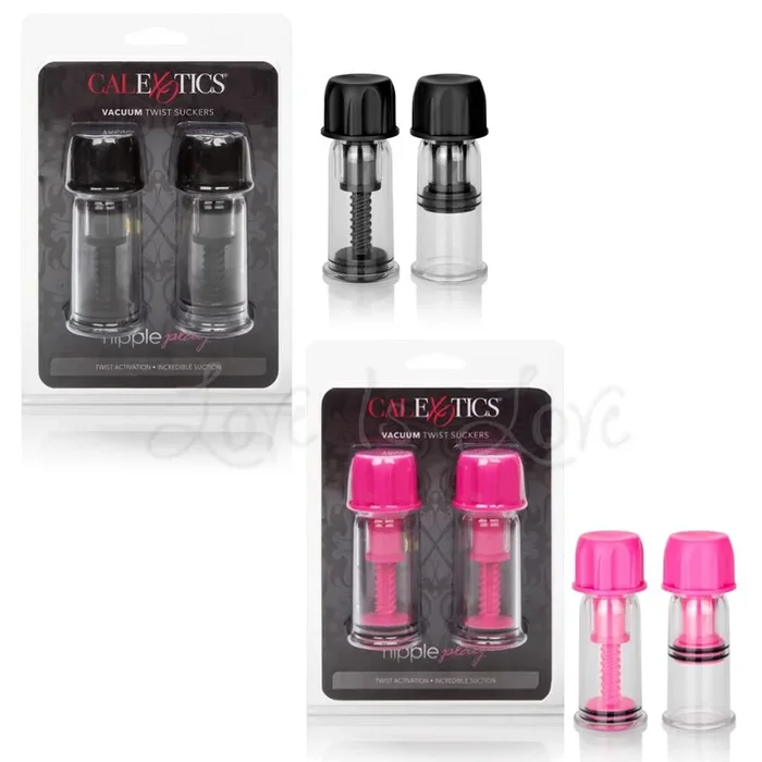 Nipple Play Vacuum Twist Suckers Black or Pink
