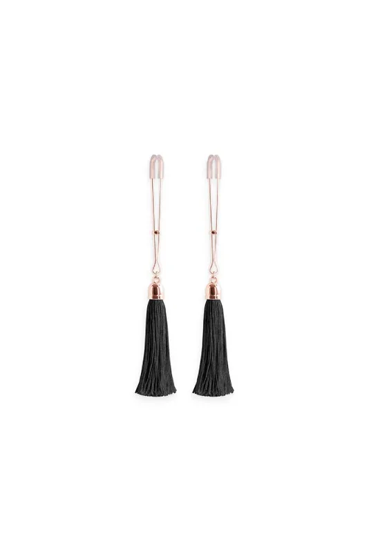 NS Novelties – Bound – Tassel Nipple Clamps – Rose Gold/Black