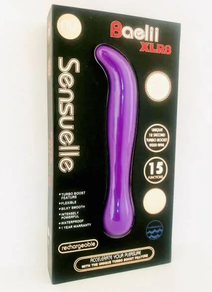 NU Sensuelle Baelii XLR8 15-Function Flexible Rechargeable G-Spot Vibrator with Turbo Boost UltraViolet