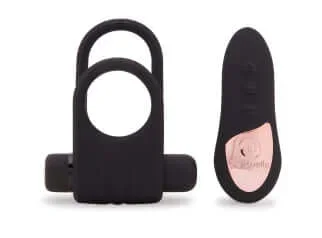 Nu Sensuelle Silicone Bullet Ring XLR8 Rechargeable Vibrating Cock Ring with Remote Control – Black