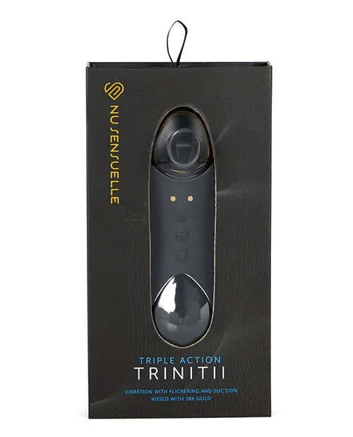 Nu Sensuelle Trinitii 18K Gold Clitoral Stimulator – 3-in-1 Suction, Tongue Flicker, Vibration