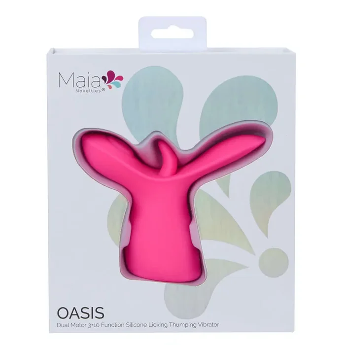 Oasis Licking and Thumping Vibrator Pink by Maia Toys