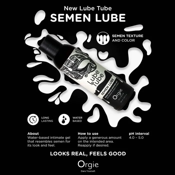 Orgie Lube Tube Semen Lube Water-Based Intimate Gel 150ml (Semen Lube Best Seller)