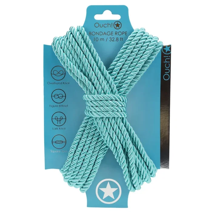 OUCH! Bondage Rope – 10 M – Blue – Blue Nylon Bondage Rope – 10 metre Length